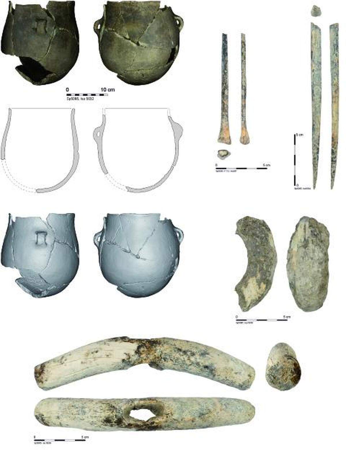 The rare grave goods found inside the ancient grave.