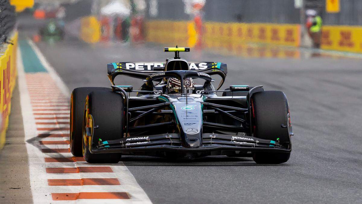 Mercedes driver Andrea Kimi Antonelli of Italy takes a turn during a Race Qualifying session on the second day of the Formula One Miami Grand Prix at the Miami International Autodrome on Saturday, May 3, 2025, in Miami Gardens, Fla.