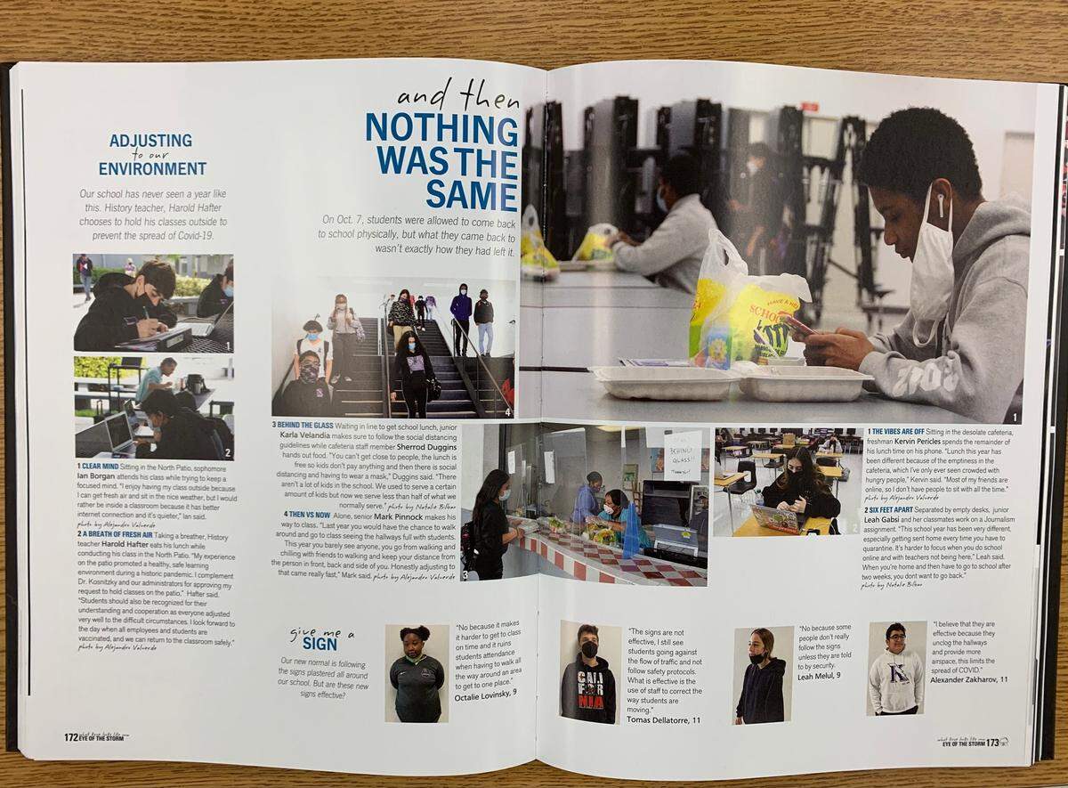 Yearbook staffers at Dr. Michael M. Krop Senior High photographed and interviewed students soon after returning to school from months of quarantine, capturing the changes in the new normal.