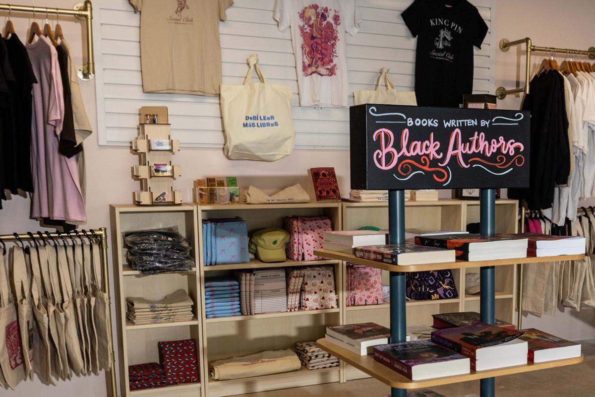 Merchandise and books for sale at Steamy Lit on Wednesday, October 1, 2025, in Fort Lauderdale, Fla. Steamy Lit is Florida's first brick-and-mortar romance book store.