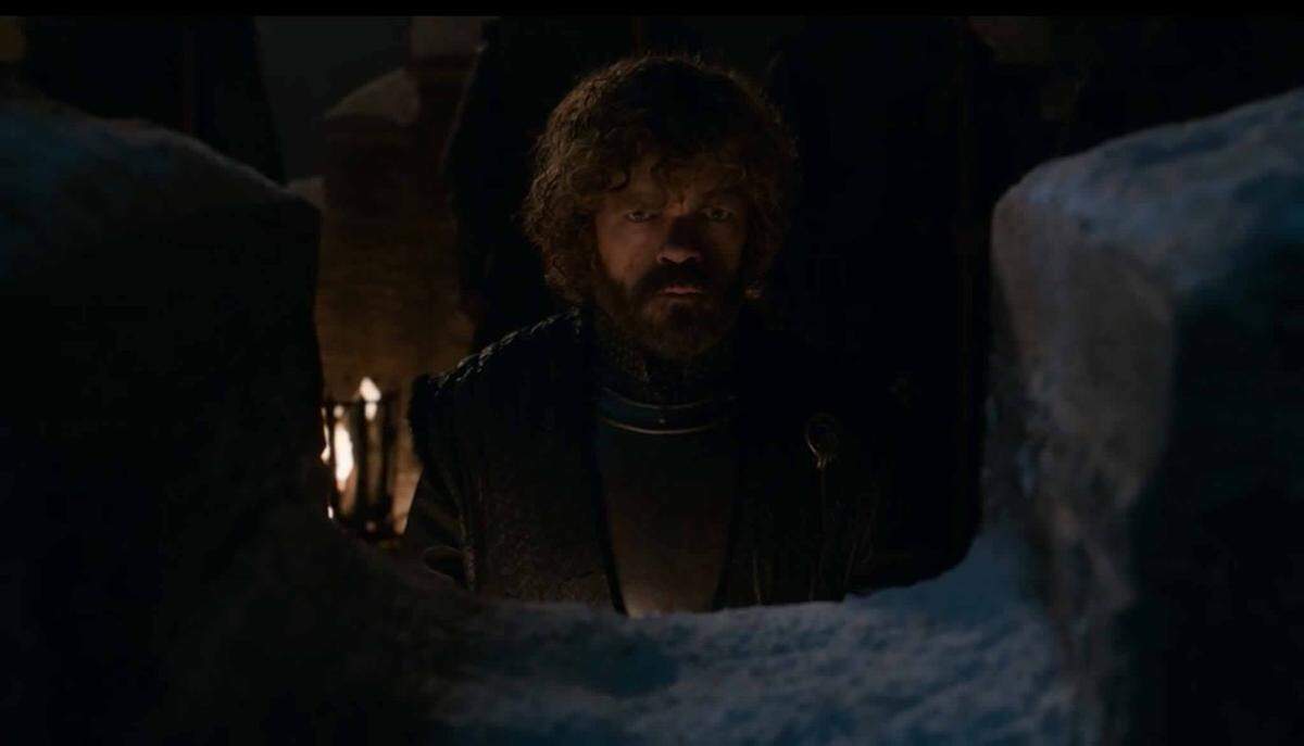 Peter Dinklage, as Tyrion Lannister, eyes an uncertain future on “Game of Thrones” on April 19, 2019.