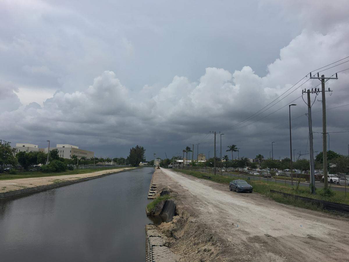 A trough of low pressure brought storm clouds over parts of South Florida on the afternoon of July 18, 2019.