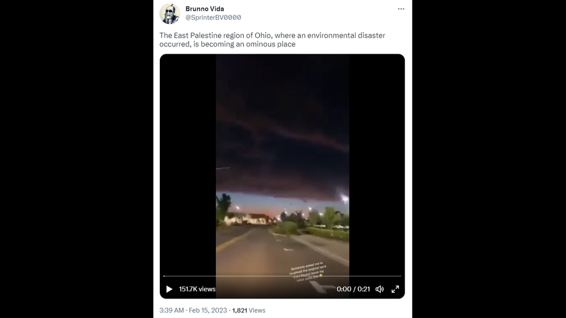 Another social media claim mentioning the Ohio train derailment.