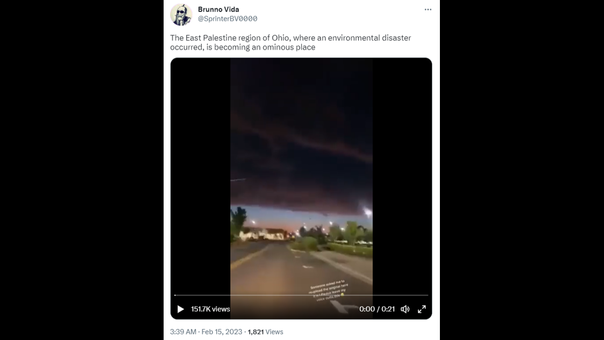 Another social media claim mentioning the Ohio train derailment.