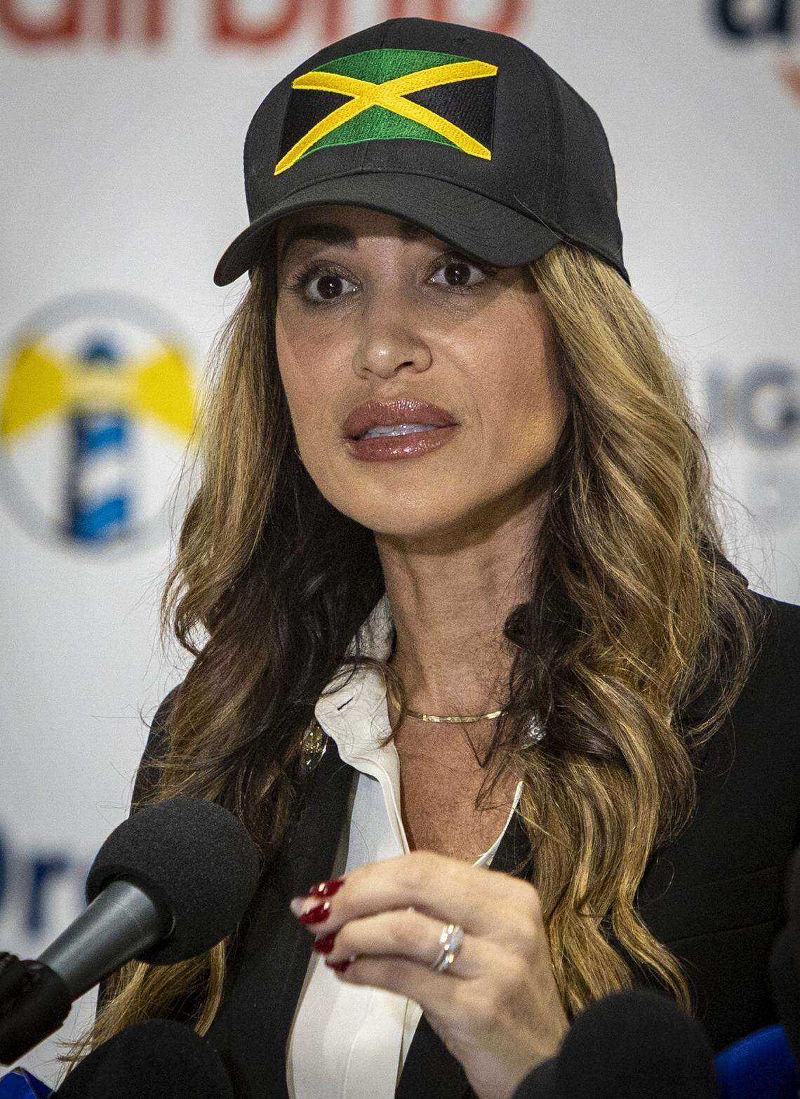 Doral, FL, October 28, 2025 - Commissioner Danielle Cohen Higgins, Miami-Dade County, District 8 speaks during an event hosted by The Global Empowerment Mission where Consul Generals of the Caribbean, Miami-Dade County Mayor Daniella Levine Cava, and top disaster relief partners came together to discuss collaborative strategies for disaster preparedness, response, and long-term recovery across the Caribbean region