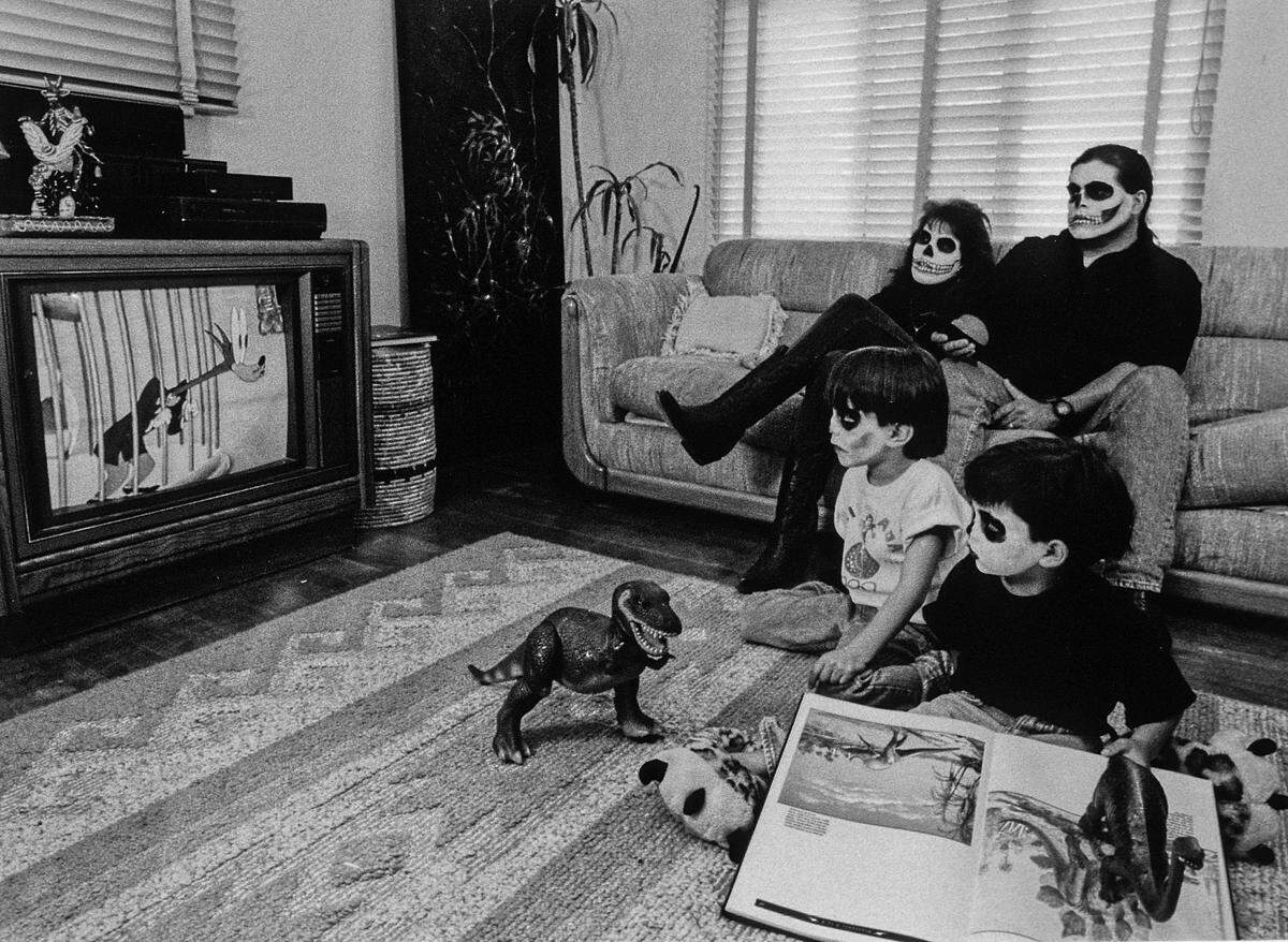 Laura Aguilar, "At Home with the Nortes," 1990.  From "Laura Aguilar: Show and Tell" at the Frost Art Museum through June 3, 2018.