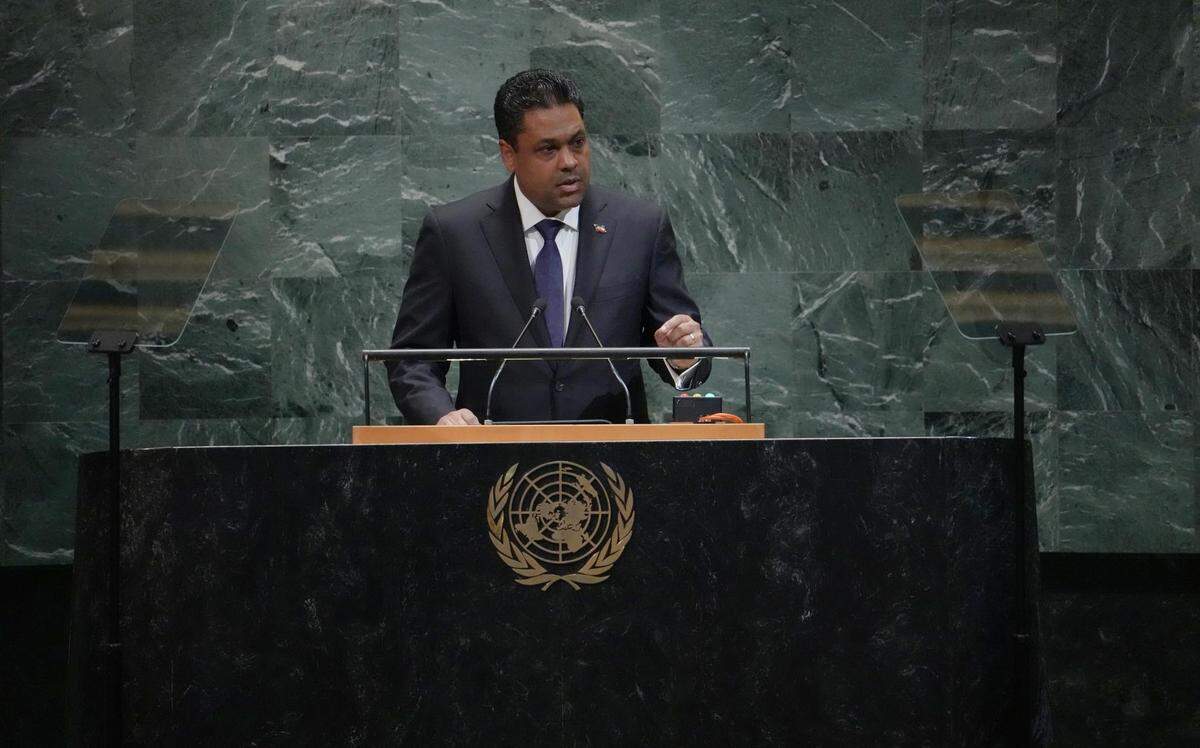 Laurent Saint-Cyr, the head of Haiti’s nine-member Presidential Transitional Council, addressed the United Nations General Assembly on Thursday, September 25, 2025.