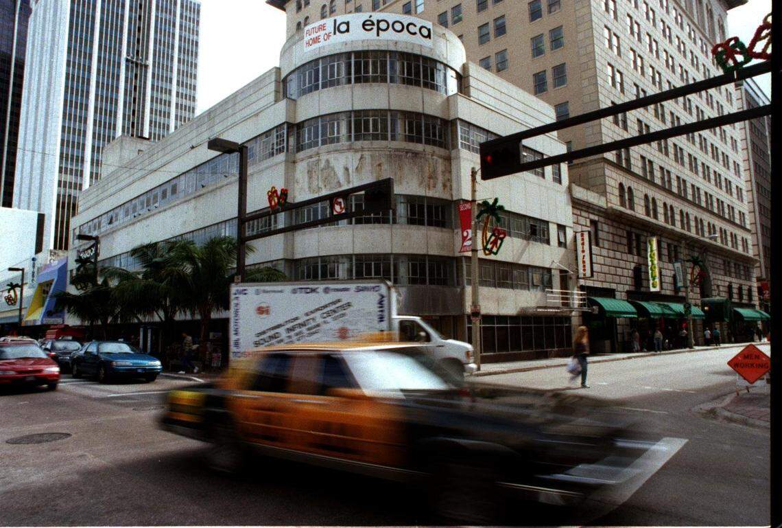 The old downtown Miami Walgreens as it undergoes renovations to become La Epoca department store.