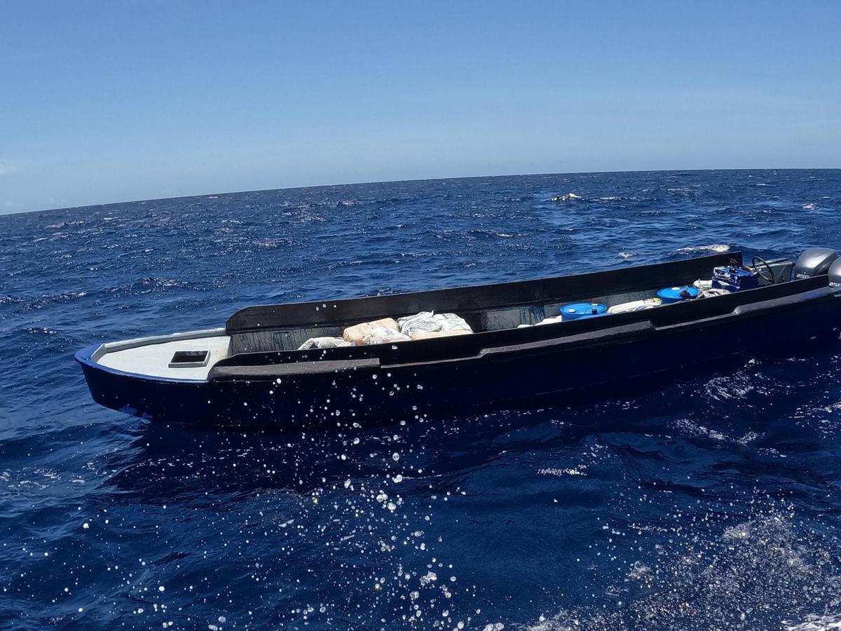 U.S. Coast Guard Law Enforcement Detachment 404 crew interdicts a suspicious vessel approximately 52 miles north of Carabobo, Venezuela, Aug. 2, 2025. The crew of Royal Netherlands Navy’s HNLMS Friesland and an embarked Helicopter Interdiction Tactical Squadron aircrew provided tactical support during the interdiction, resulting in the seizure of 3,618 pounds of marijuana, according to the Coast Guard.