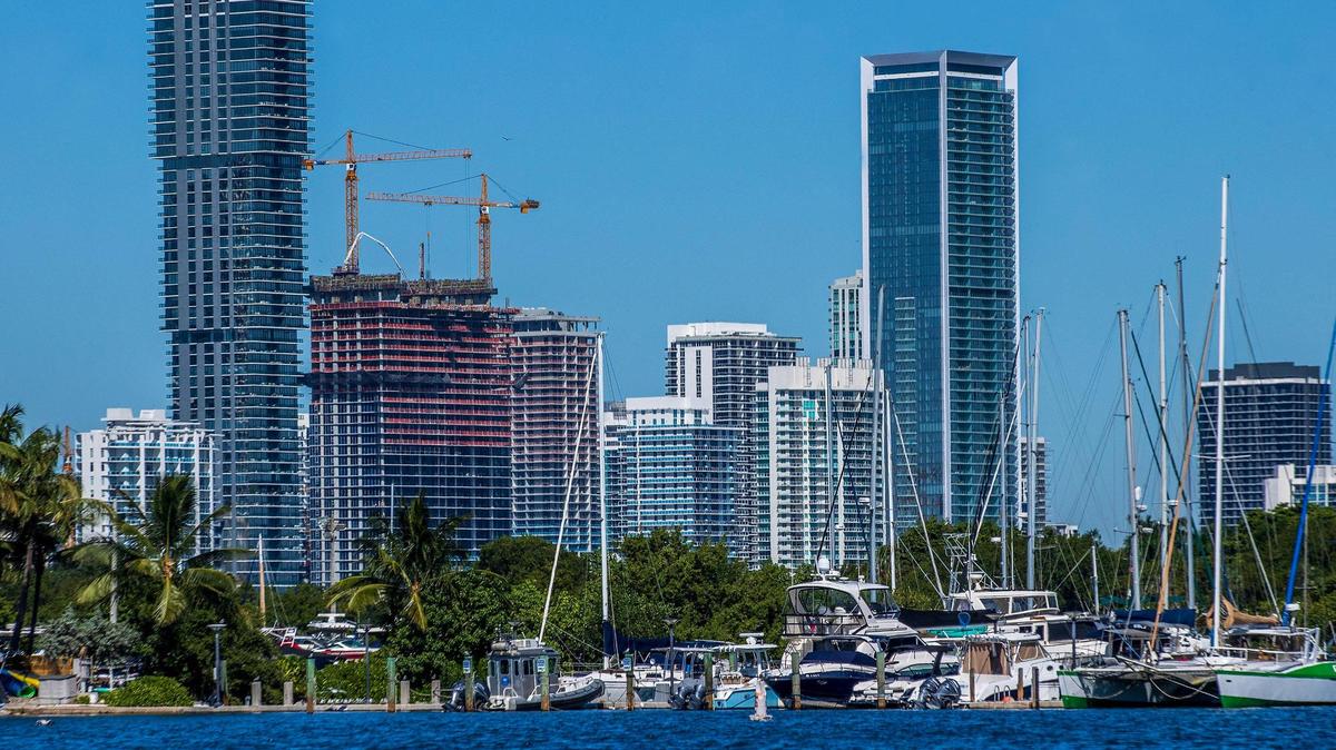 Boats in varying conditions are moored in Watson Island Anchorage on Tuesday, Oct. 17, 2023.
