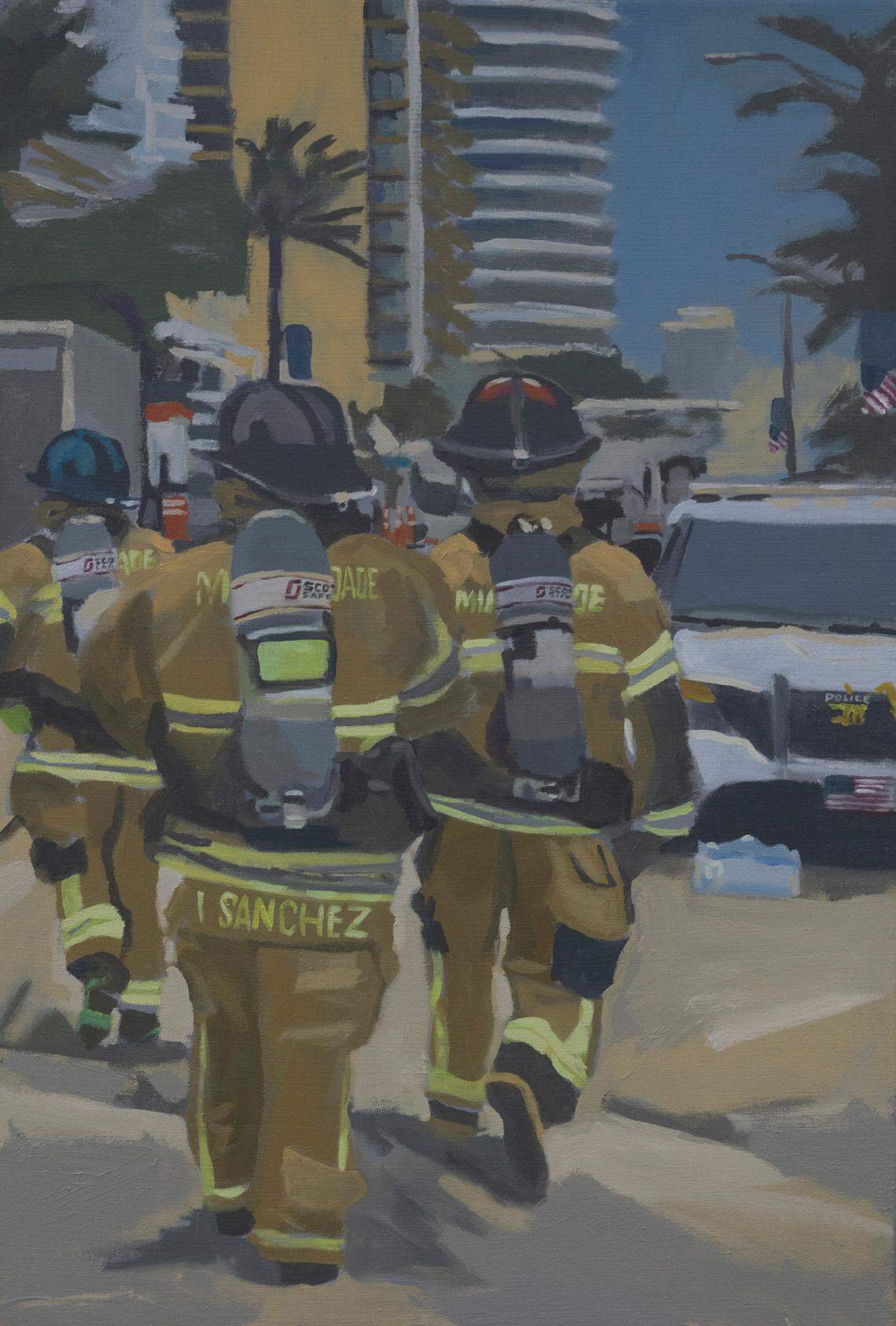 Miami-based artist Eddie Arroyo painted this piece after the Champlain Tower South building collapsed.