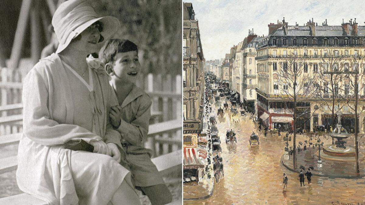 Lilly Cassirer, pictured with her grandson Claude, owned a valuable Pissarro painting in Berlin in the 1930s. The Impressionist painting, right, was seized by the Nazis in 1939 and now hangs at the Museo Nacional Thyssen-Bornemisza in Madrid. Cassirer’s great-grandson is fighting a legal battle with the Spanish museum to return the painting.