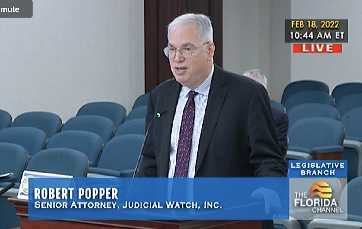 Robert Popper, a redistricting attorney with the conservative activist group Judicial Watch, testified before the House Congressional Redistricting Subcommittee on Friday, Feb. 18, 2022.