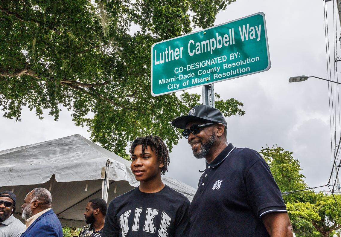 Luther “Uncle Luke” Campbell, the hip-hop pioneer, activist, and 2 Live Crew frontman, is honored in Liberty City in Miami with a “Luther Campbell Way” street named after him. Many dignitaries, elected officials and residents attended the event on Saturday, May 3, 2025.