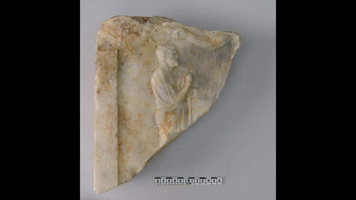 A fragment of a marble relief was found, officials said.
