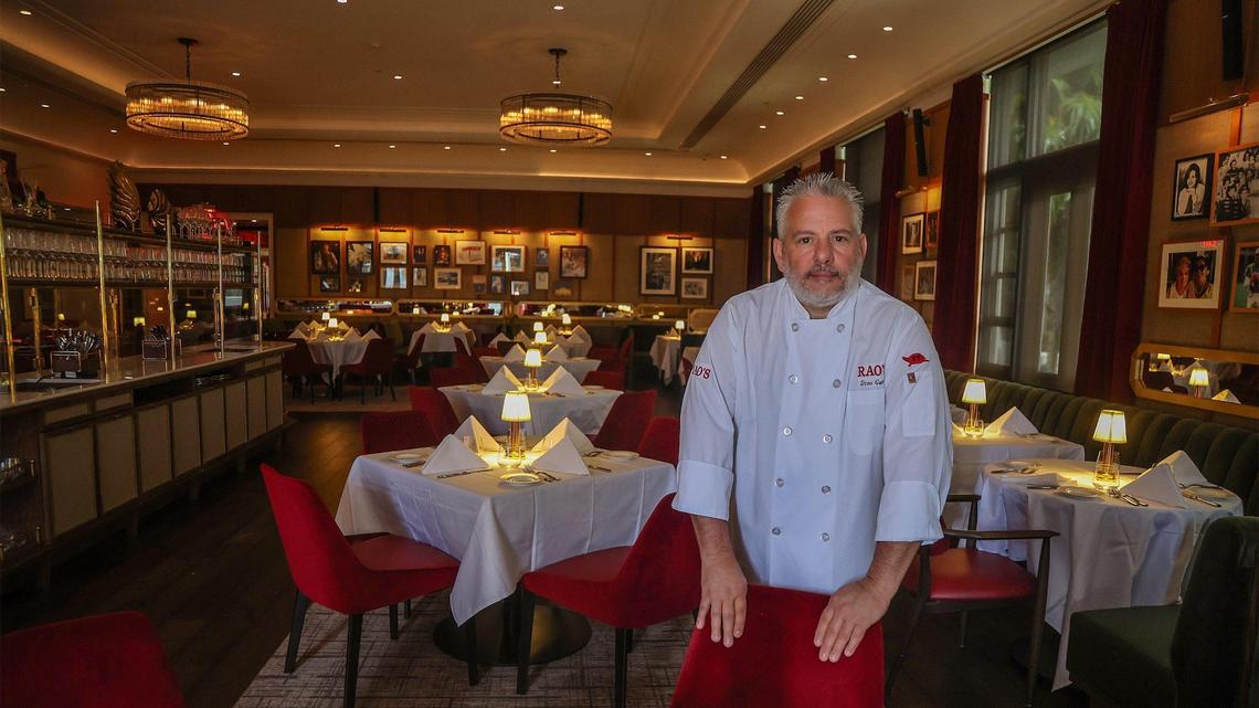 Dino Gatto, executive chef of the iconic New York restaurant Rao’s, inside the new Rao’s at the Loews Miami Beach Hotel’s historic St. Moritz tower.