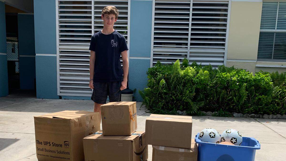 Ethan Wenger continues the “Kick it Forward Miami” project he started with his sister six years ago. Ethan ensures donations of soccer uniforms and equipment go to South Florida children who would otherwise not be able to play the team-based sport. 