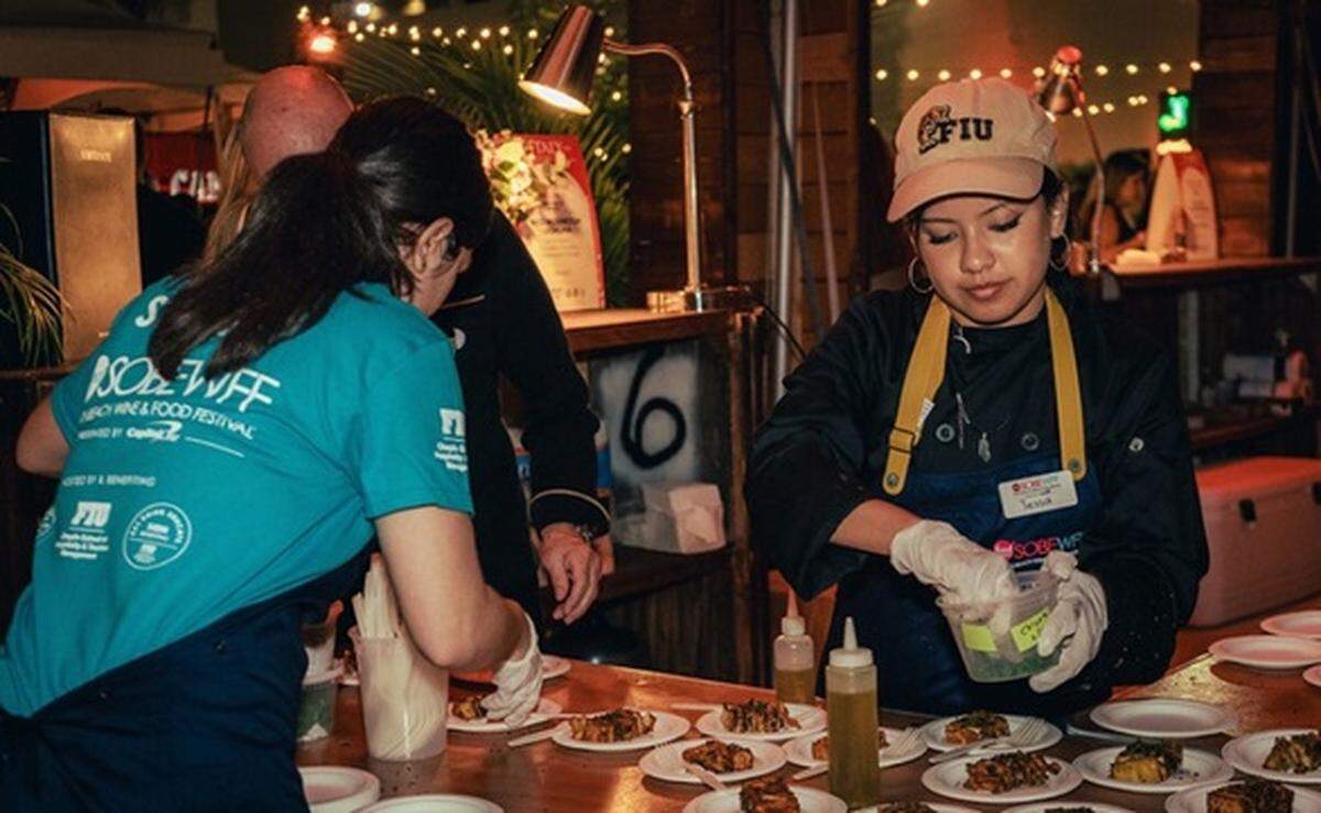 FIU students work at the South Beach Wine & Food Festival in 2025.