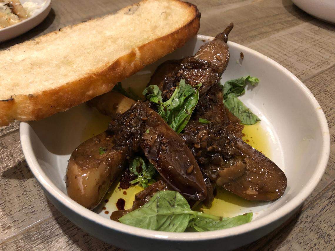 Marinated eggplant at Erba