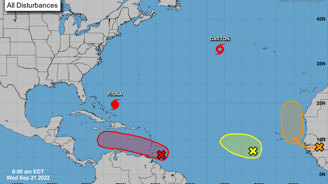 The National Hurricane Center gave the tropical wave in the south Caribbean a 70% chance of forming in the next two days and 90% chance of forming in the next week, as of the 8 a.m. update Wednesday.