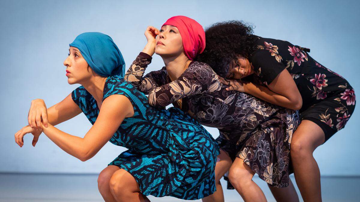 From left, Penelope Huerta, Sun Young Park and Barny Espinal make up a cast of eight adults performing in KPD’s ‘Samsara.’