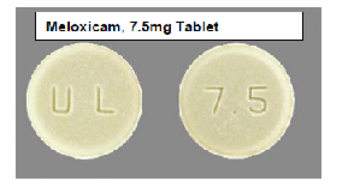 Meloxicam 7.5 mg strength tablets.