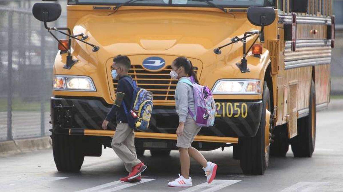 Students return to school at Carrie P. Meek/Westview K-8 Elementary School on Oct. 5.