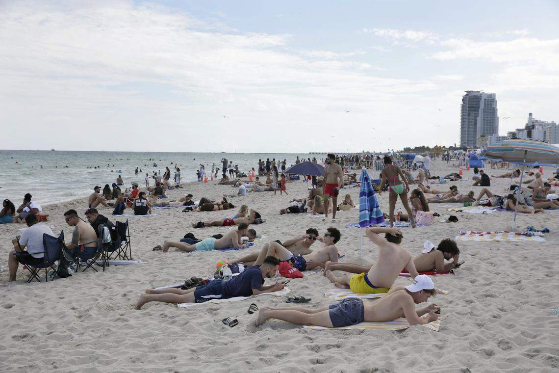 South Beach during spring break on Saturday, March 14, 2026.