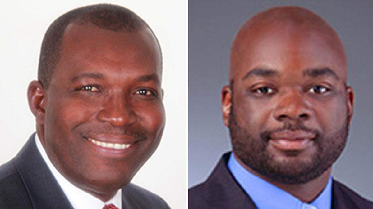 North Miami Mayor Philippe Bien-Aime, left, will face former city clerk Michael Etienne for the mayor’s seat in a May 11 election.