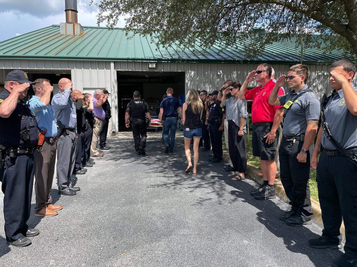 Law enforcement honor Lake Wales police K-9 Max who was killed in the line of duty Wednesday, August 3, 2022.