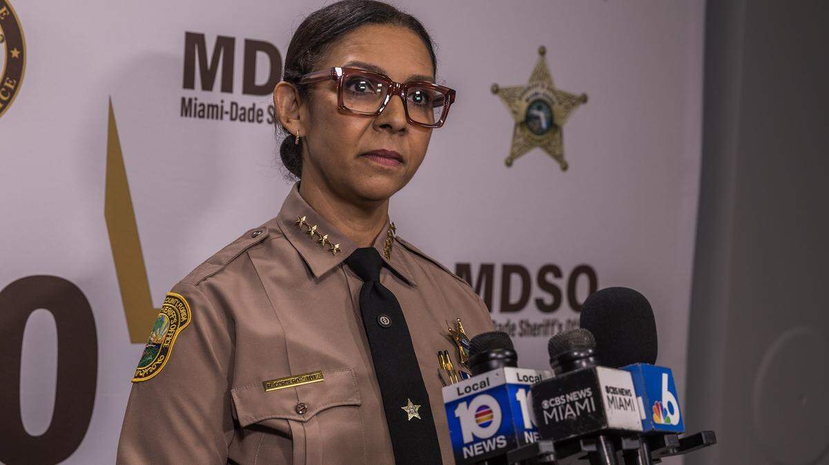 Miami-Dade Sheriff Rosie Cordero-Stutz removed three top-ranking deputies from the sheriff’s office command staff, the agency announced Monday night, March 16, 2026.