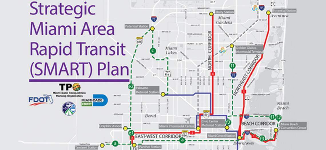 The SMART Plan lays out new transit corridors for rail, Bus Rapid Transit and Baylink.