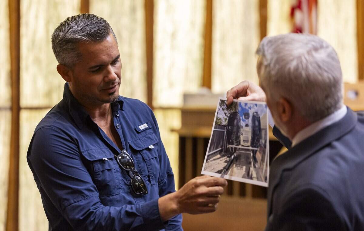 Attorney Mark Shapiro questions David Rodriguez as he testifies during the George Pino trial at the Richard E. Gerstein Justice Building on Tuesday, June 16, 2026, in Miami, Fla. Pino is charged in connection to the boat crash that killed 17-year-old Lucy Fernandez in 2022.