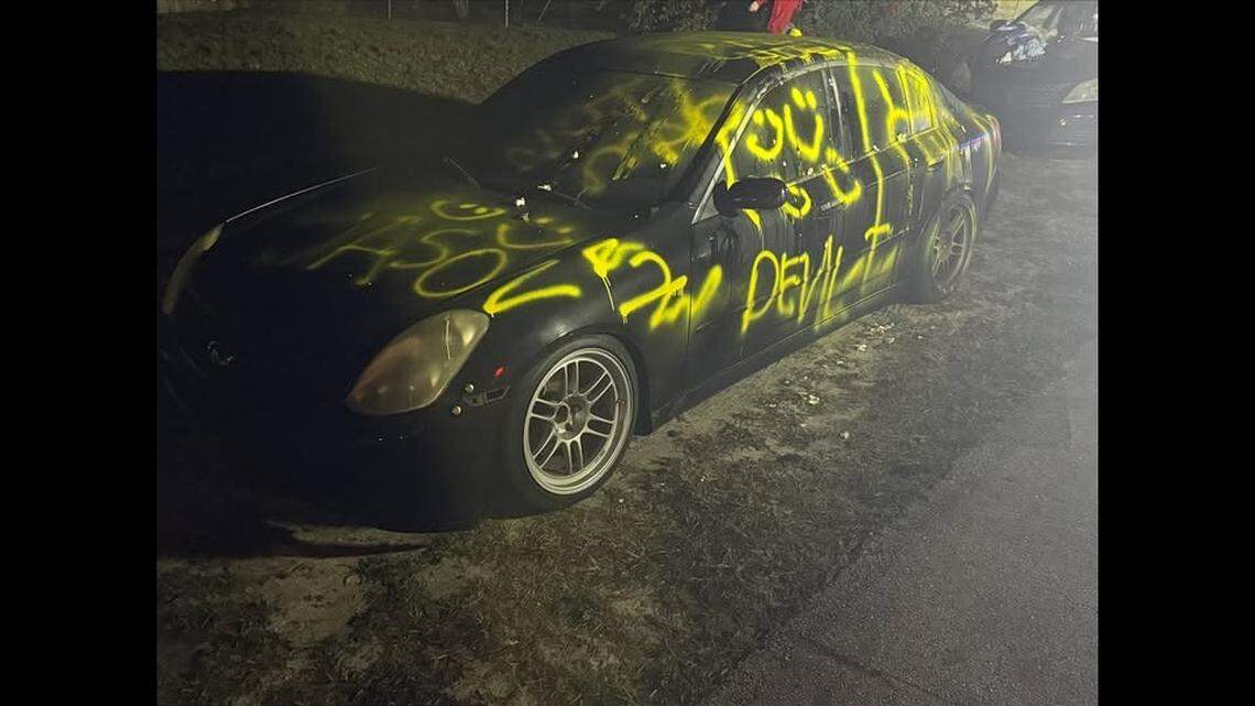Closer inspection revealed the woman accidentally vandalized a car belonging to one of the neighbors, the Volusia Sheriff’s Office said in a news release.