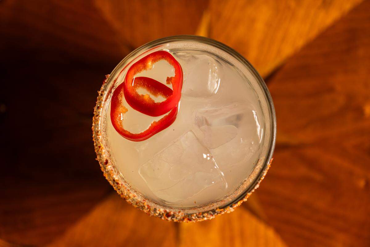 The spicy Siena, one of the cocktails at Delilah, the new restaurant on Brickell Key.