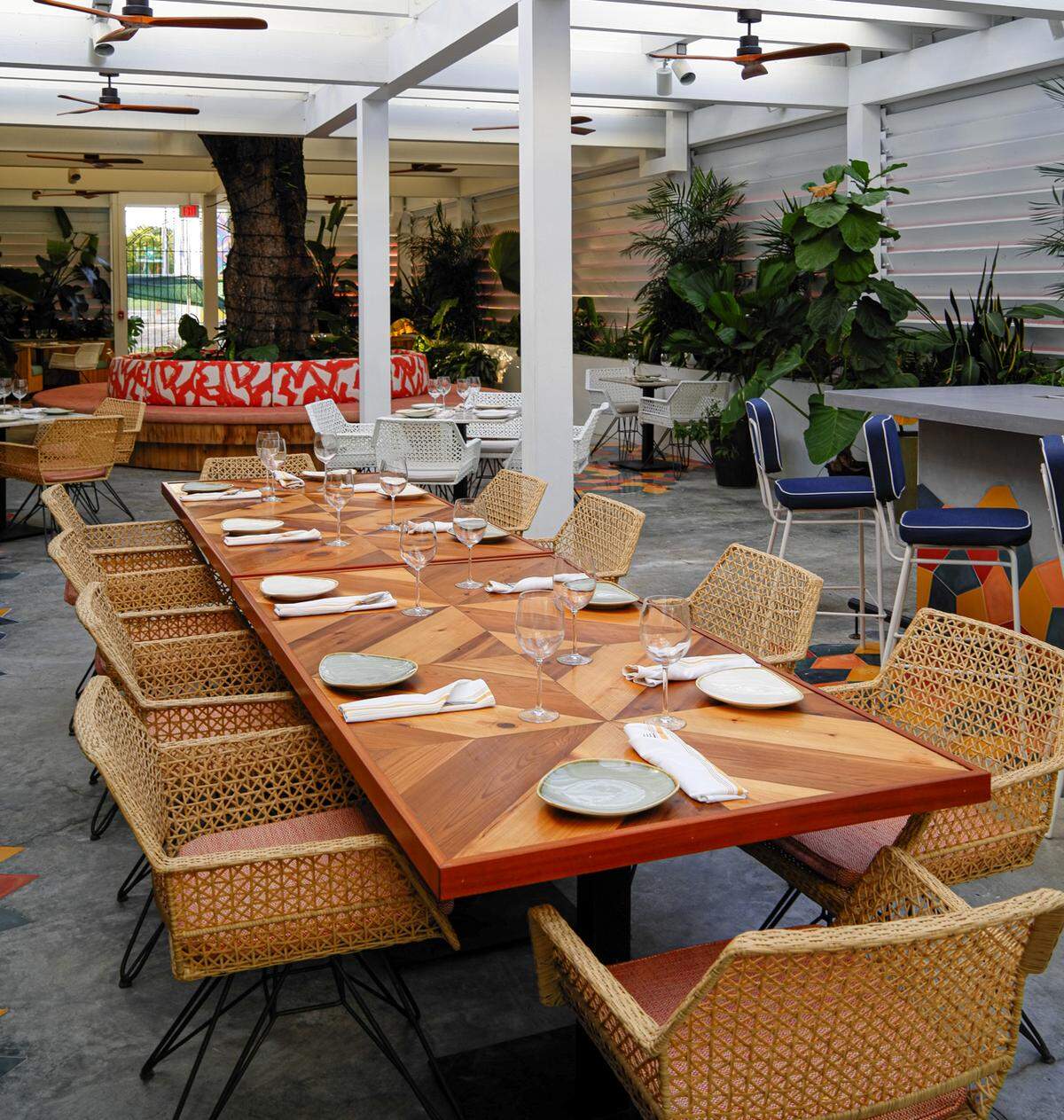 The outdoor patio at Red Rooster Overtown
