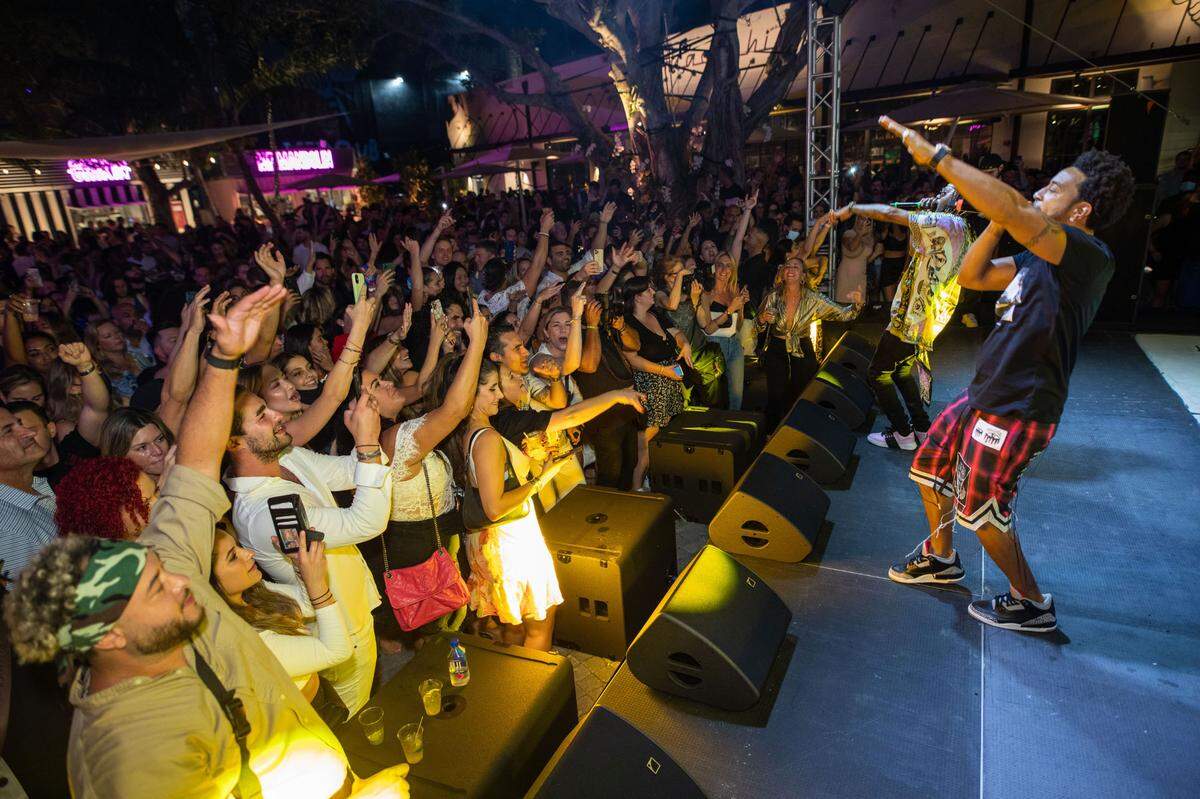 Ludacris performs at a VIP party at The Oasis in Wynwood.