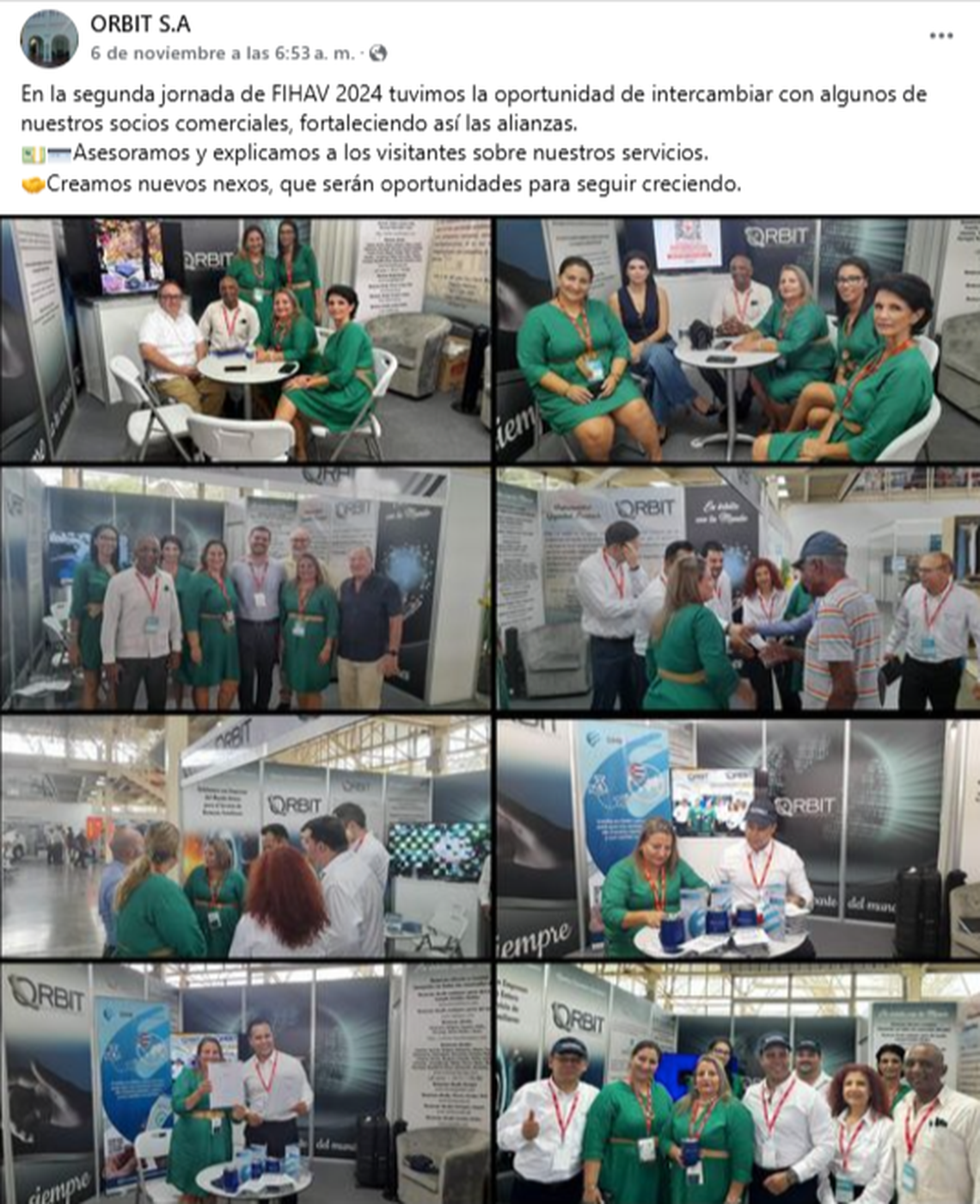 Diana Rosa Rodríguez Pérez, the current director of Orbit SA, is seen in several photos taken at the company’s stand at the Havana International Fair.