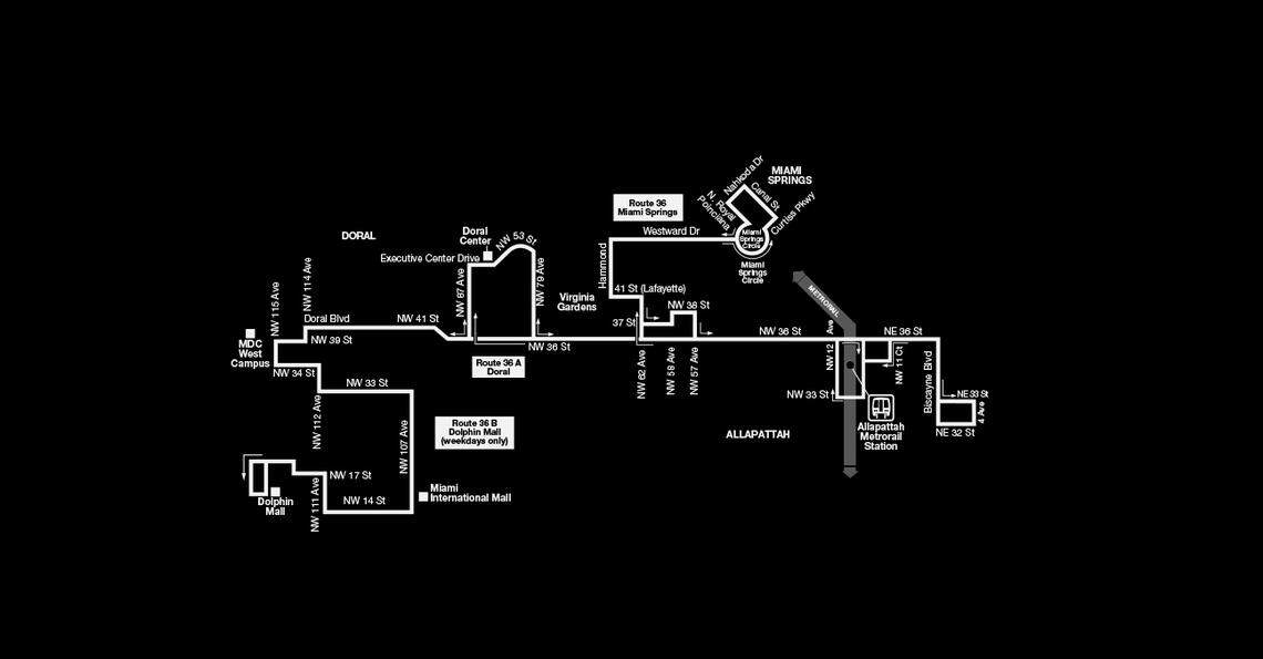 Metrobus Route 36 from Biscayne Boulevard to Dolphin Mall, which goes off on more tangents than Donald Trump during a speech, is part of the network in need of redesign.
