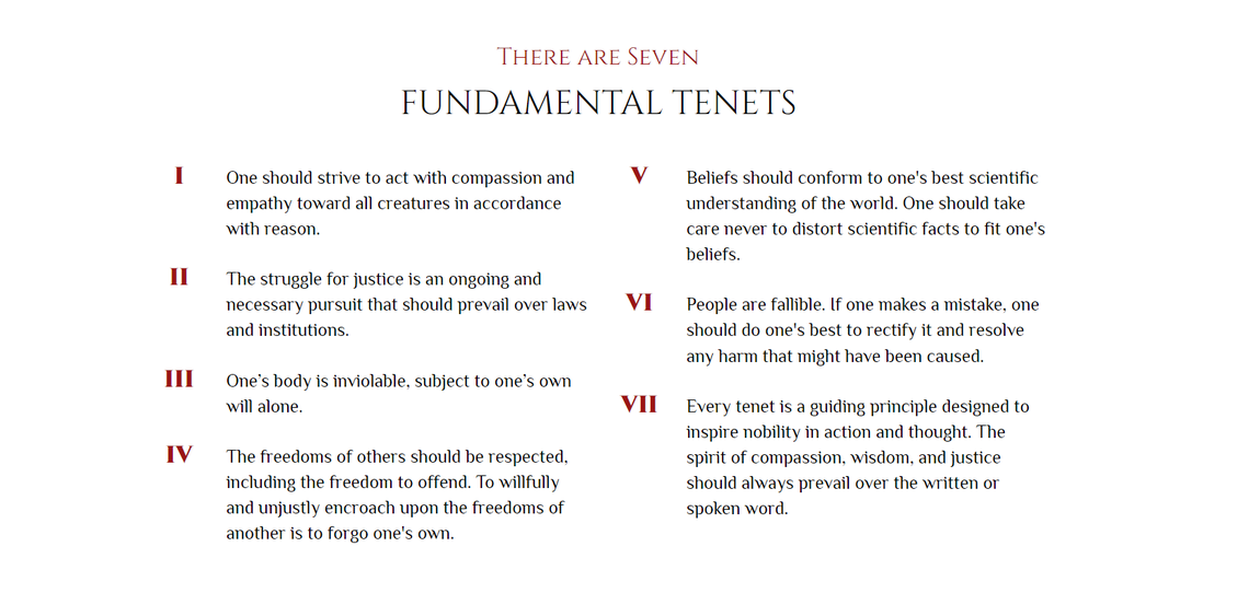 The Satanic Temple’s seven tenets.