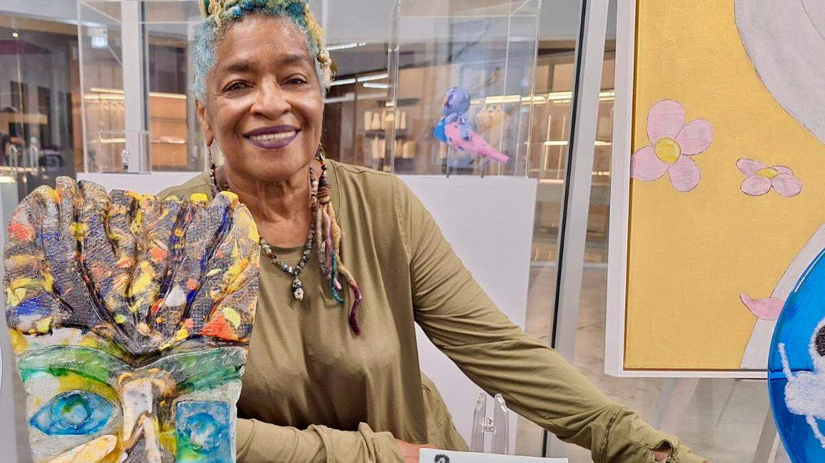Miami artist Gail Alexander with some of her artwork. A longtime teacher at Allapattah Middle School, Alexander died on Jan. 19, 2025. She was 73.