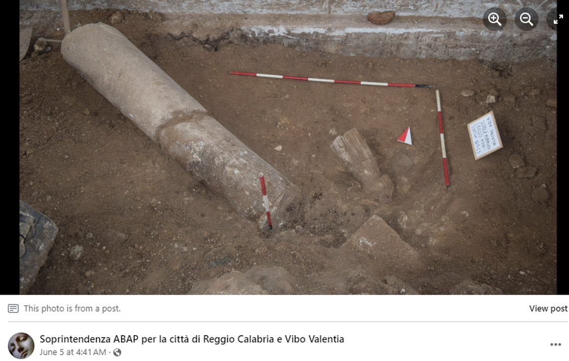 Marble columns that once held the structures have since fallen, but were preserved.