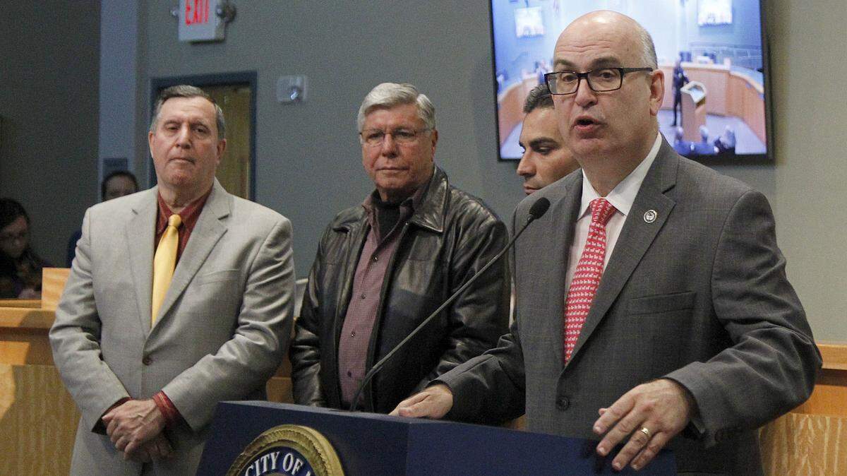 City of Miami Manager Emilio Gonzalez speaks at a press conference in January 2018.