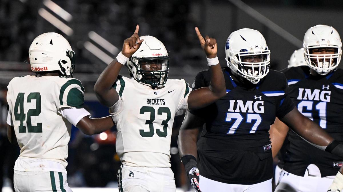 Miami Central High School take on IMG Academy in a Friday night football matchup, Bradenton ,Friday, Feb. 28, 2020.(Photo/Chris Tilley)