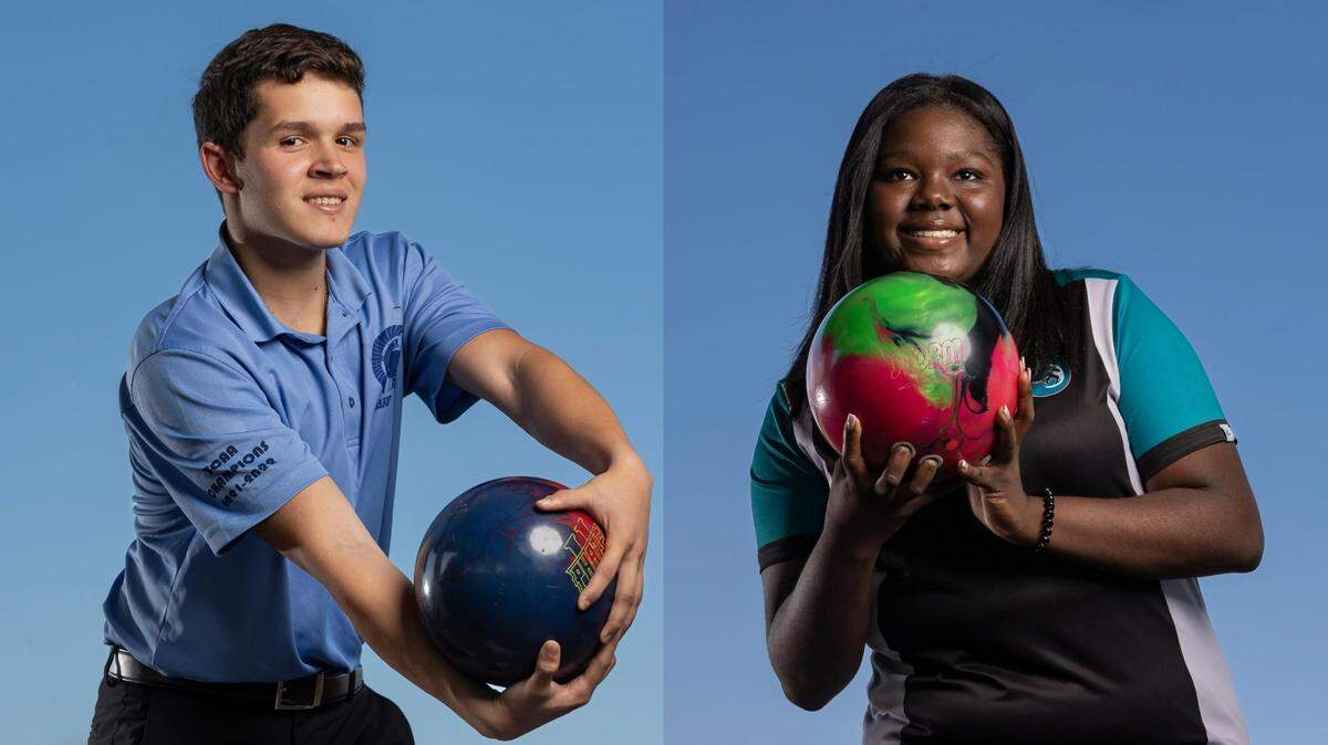 Miami Herald Broward 2022 Bowlers of the Year: Taravella’s Cesar Medina and Archbishop McCarthy’s Alyssa Metellus.