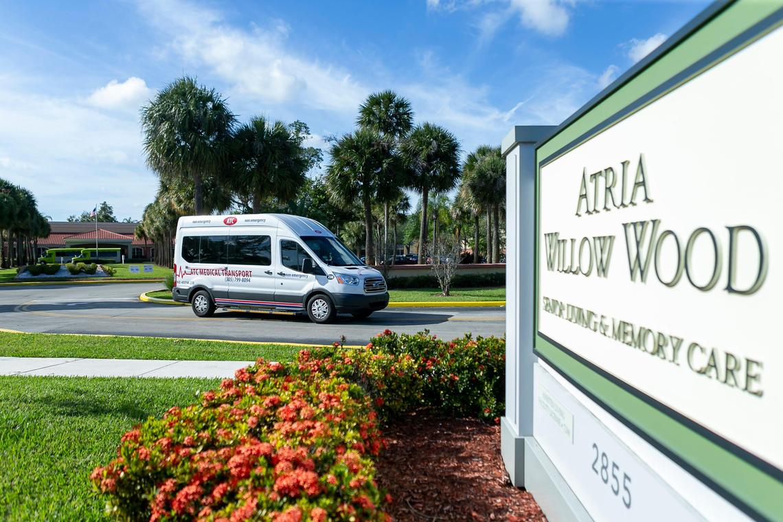 An outside view of Atria Willow Wood in Fort Lauderdale on Tuesday, March 17, 2020. Tuesday, the Florida Department of Health announced the deaths of three residents at the assisted living facility in Broward, one of whom was confirmed to have been diagnosed with COVID-19.