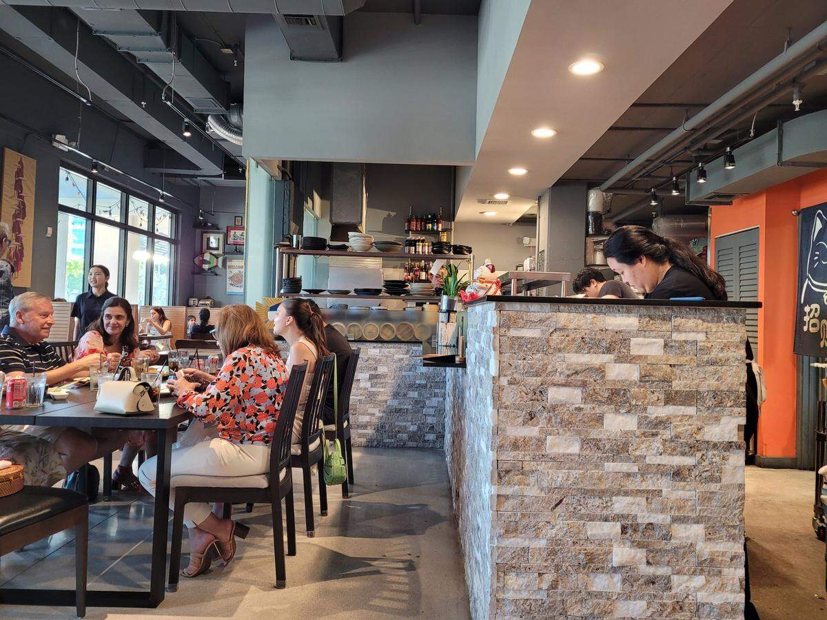 The interior of Pla-Tu Sushi Thai Tapas restaurant in South Miami, which was named the top restaurant in Florida by Yelp.