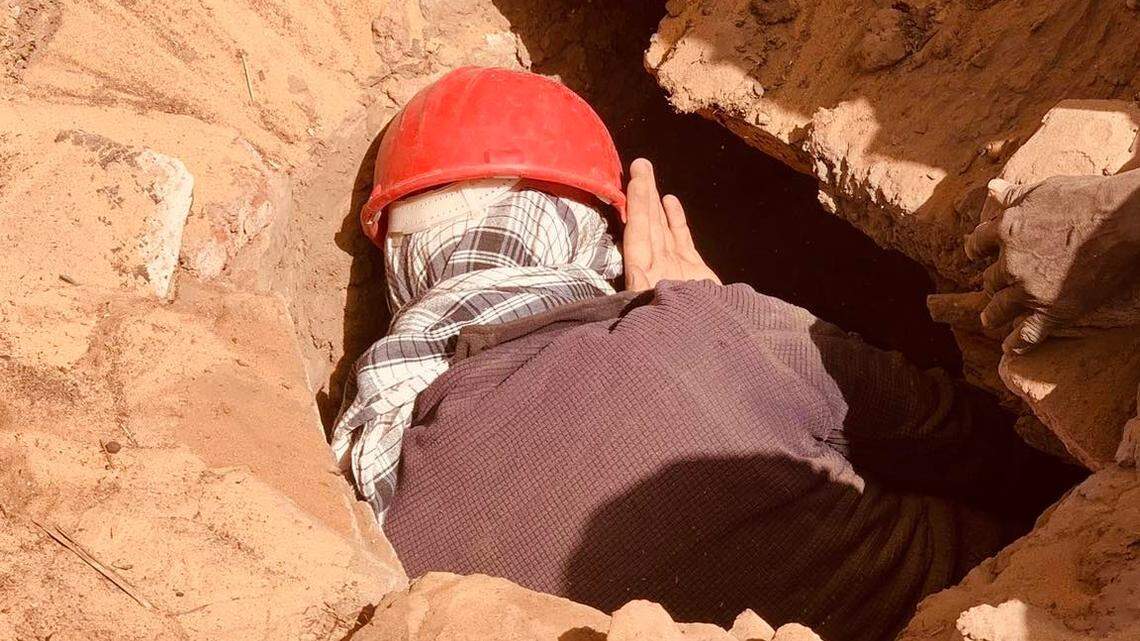 Archaeologists excavating centuries-old houses in Old Dongola found a hole leading to complex with “unique” Christian paintings, photos show.