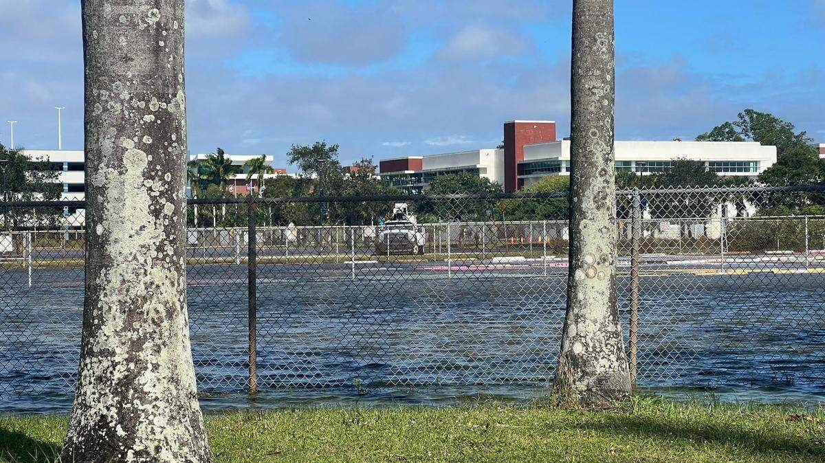 Broward College’s central campus in Davie closed for several days after suffering major flooding Wednesday, Nov. 15, 2023, and Thursday, Nov. 16, 2023. (Scott Travis / South Florida Sun Sentinel)