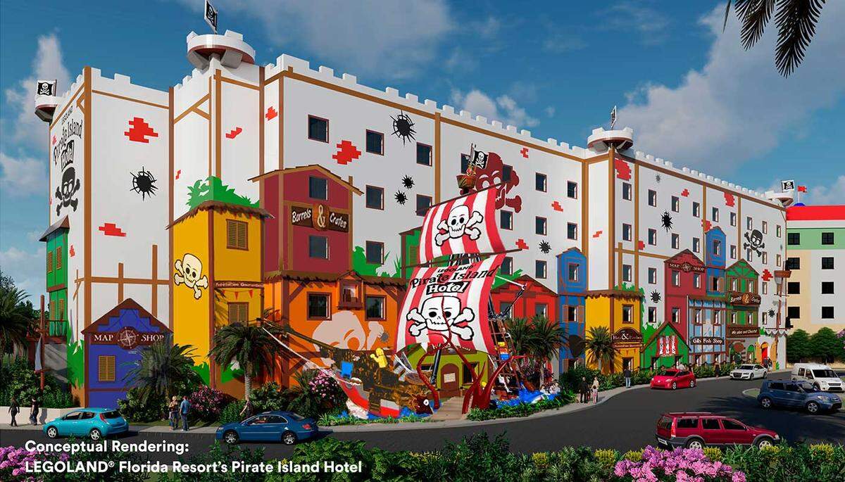 Pirate Island Hotel, Legoland Florida’s third hotel, will open in 2020.